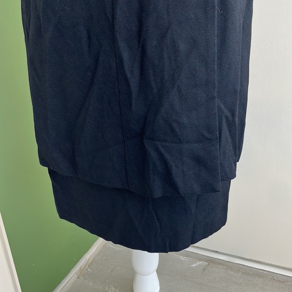 Vintage 80s 90s Striped Collar Black Dress - Picture 3 of 7